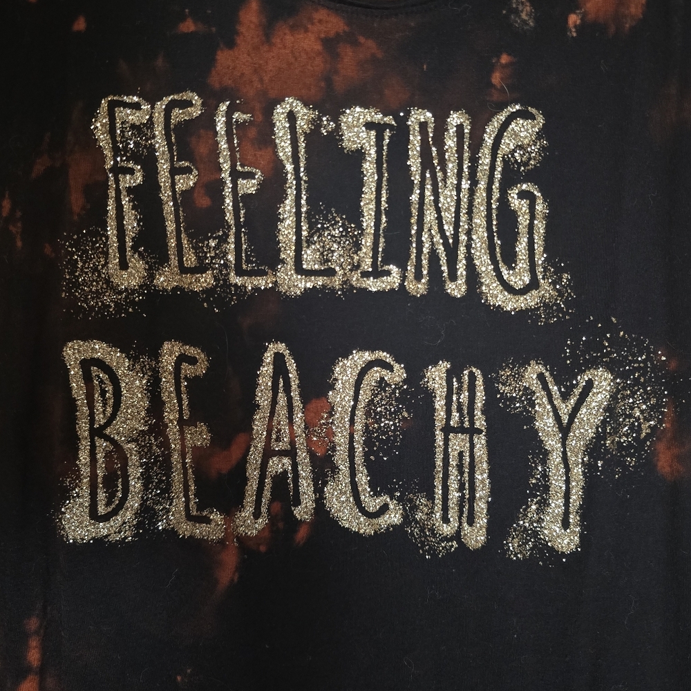 Unique Juicy Couture Black and Orange Bleach-Dye Feeling Beachy Tank Top - Picture 2 of 5